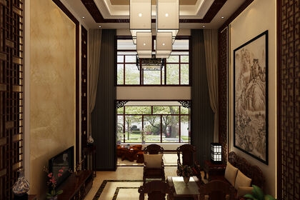 凤凰水城200平方复式楼四室两厅古典中式风格装修案例